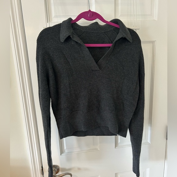 lululemon athletica Gray Collared Merino Wool Blend Sweater - Picture 1 of 5